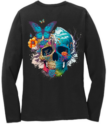 Show details for HALFEDASS Ladies - Skull - Ladies Long Sleeve Picture of HALFEDASS Ladies - Skull - Ladies Long Sleeve