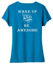 Show details for Kactus - Wake Up And Be Awesome Ladies V-Neck Picture of Kactus - Wake Up And Be Awesome Ladies V-Neck