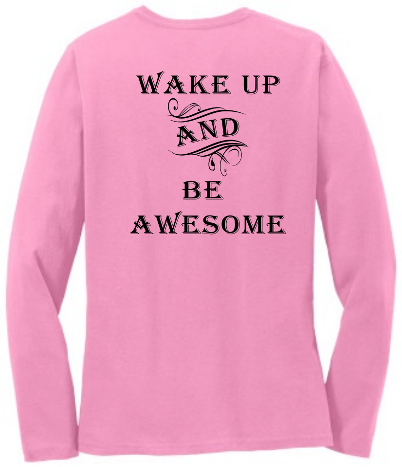 Picture of Kactus - Wake Up And Be Awesome Ladies Long Sleeve